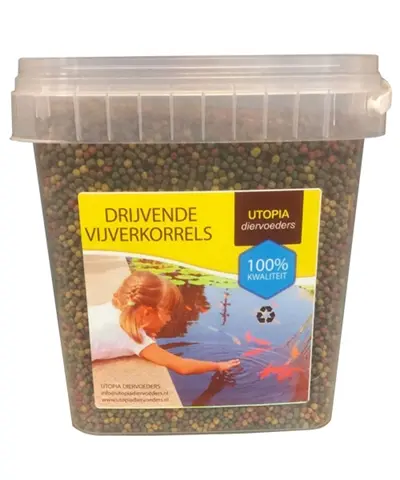Utopia drijvende vijverkorrel 3 mm 1 kg – voor vijvervissen en koi