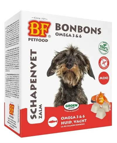 BF Petfood schapenvet mini bonbons zalm 80 stuks – voor honden