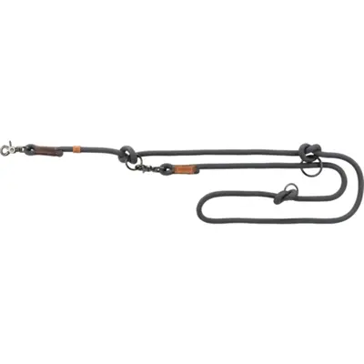 Trixie Be Nordic hondenriem verstelbaar donkergrijs/bruin 200 x 0,8 cm