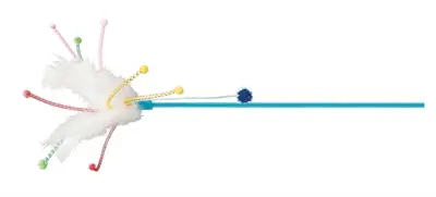 Trixie speelstok met veren voor katten 41 cm – assorti kleuren
