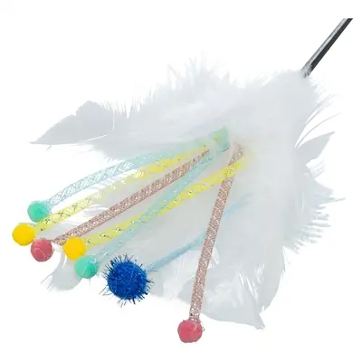 Trixie speelstok met veren voor katten 41 cm – assorti kleuren - Afbeelding 4