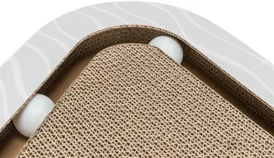 Trixie krabplank karton met 2 ballen 36 x 36 x 5 cm – driehoekig - Afbeelding 4