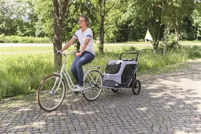 Trixie hondenfietskar opvouwbaar grijs 90 x 63 x 95 cm - Afbeelding 6