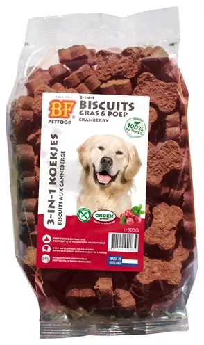 BF Petfood 3 in 1 hondenkoekjes cranberry 500 g – voor de spijsvertering