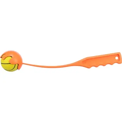 Trixie werpstok met bal oranje/limoen 6 x 30 cm – 3 stuks