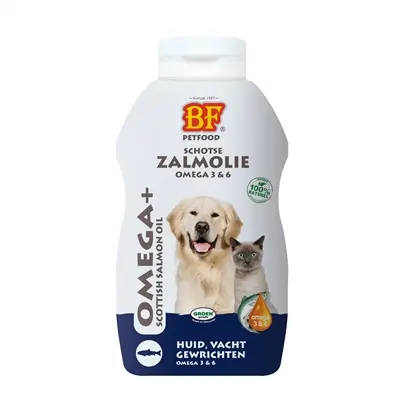 BF Petfood zalmolie 250 ml – koudgeperst, voor hond en kat