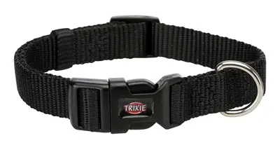 Trixie hondenhalsband Premium zwart 25-40 cm – verstelbaar nylon