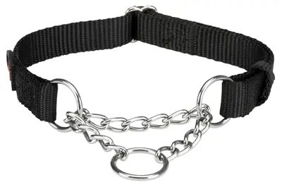 Trixie hondenhalsband halfslip zwart 35-50 cm – anti-trek, maat M-L