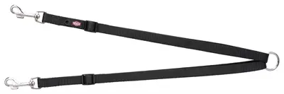 Trixie koppellijn Premium zwart 40-70 x 1,5 cm – voor twee honden
