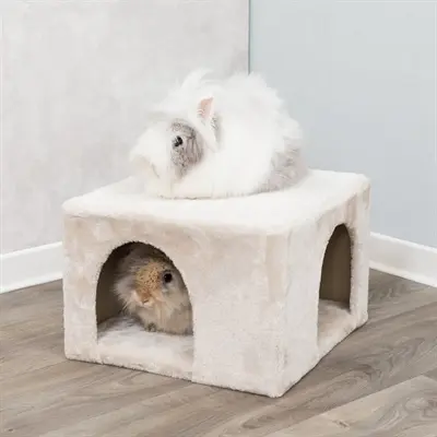 Trixie knaagdierhuis iglo pluche beige 36 x 36 x 25 cm – met ligplateau - Afbeelding 2
