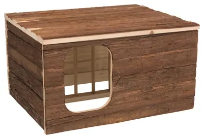Trixie Natural Living knaagdierhuis Hilke met hooiruif 40 x 32 x 23 cm