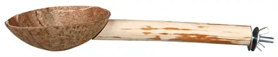 Trixie zitstok met voerbak kokosnoot 25 cm – natuurlijke tak, 18 mm
