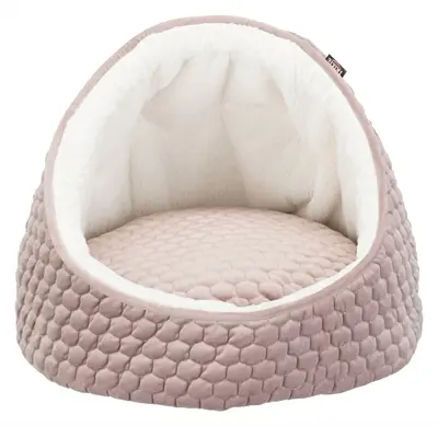 Trixie kattenmand iglo Livia roze/crème 45 x 45 x 33 cm – velours en pluche