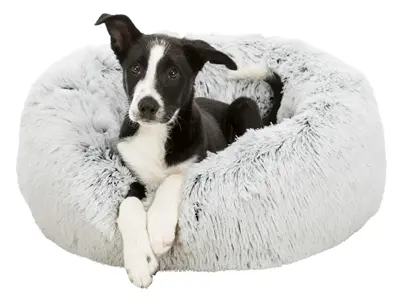 Trixie hondenmand Harvey rond wit/zwart 60 x 60 cm – langhaar pluche - Afbeelding 2