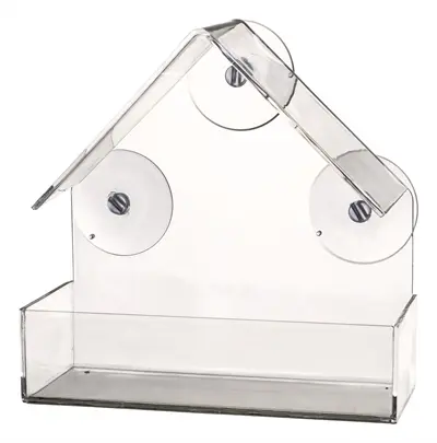 Trixie raamvoederhuis transparant 15 x 6 x 15 cm – met zuignappen