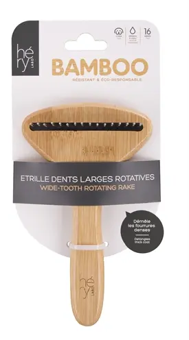 Hery Labo roskam grof met roterende tanden bamboe 18 x 10 x 4 cm