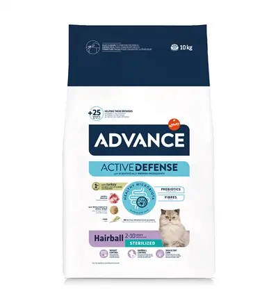 Advance kattenvoer Sterilized Hairball 10 kg – kalkoen en rijst