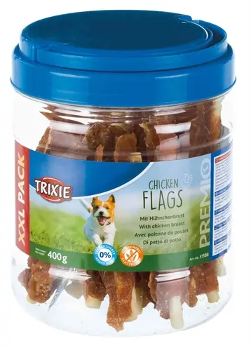 Trixie Premio Chicken Flags 400 g – kauwsnack van runderhuid en kip