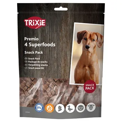 Trixie Premio Superfoods hondensnacks kip, eend, rund en lam – 4 x 100 g