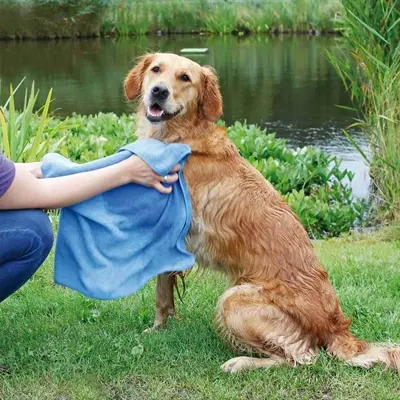 Trixie handdoek microvezel grijs 60 x 50 cm – voor hond, kat en paard - Afbeelding 3