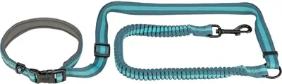 Trixie jogginglijn hond petrol/aqua 133-180 x 2 cm – met schokdemper - Afbeelding 2