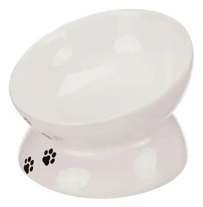 Trixie voerbak kat wit 150 ml 13 cm – ergonomisch, verhoogd