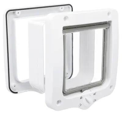 Trixie kattenluik 4-weg met tunnel wit 22 x 20 cm – waterdicht