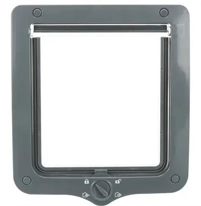Trixie kattenluik XL 4-weg met tunnel grijs 24 x 28 cm – geluidsarm - Afbeelding 4