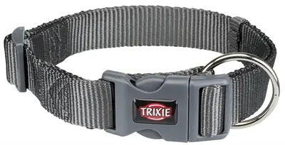 Trixie halsband Premium grafiet 40-65 x 2,5 cm – verstelbaar