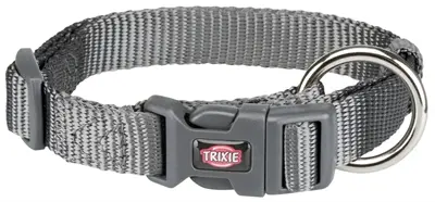 Trixie halsband Premium grafiet 30-45 x 1,5 cm – met trekontlasting