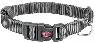 Trixie halsband Premium grijs 22-35 x 1 cm – met O-ring