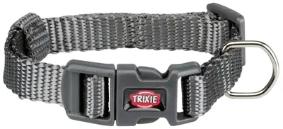 Trixie halsband Premium grijs 15-25 x 1 cm – met O-ring