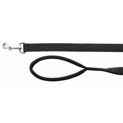 Trixie hondenriem Premium zwart 100 x 2 cm – neopreen handvat - Afbeelding 2