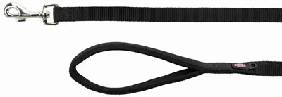 Trixie hondenriem Premium zwart 120 x 1,5 cm – neopreen handvat - Afbeelding 2