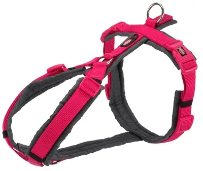 Trixie hondentuig Trekking fuchsia/grijs 62-74 cm – gevoerd, singelband