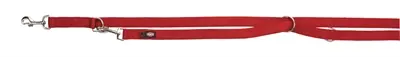 Trixie hondenriem Premium dubbelgestikt verstelbaar rood 200 x 2 cm