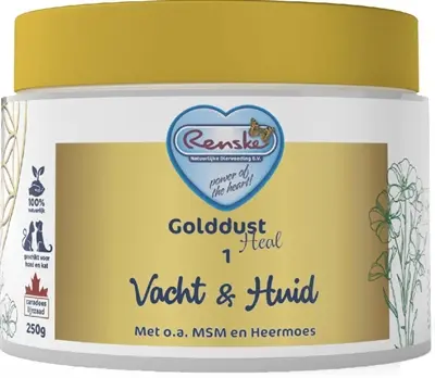 Renske Golddust Heal 1 huid en vacht 250 g – supplement hond en kat