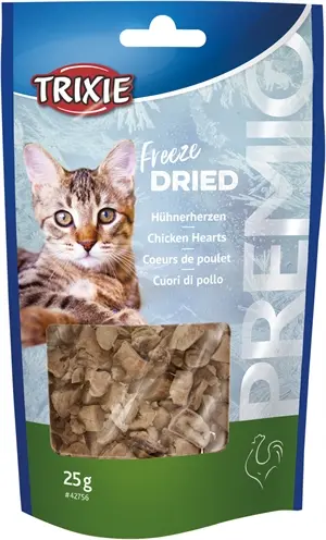Trixie Premio Freeze Dried kippenhart 25 g – kattensnack