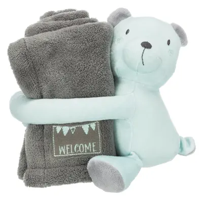 Trixie Junior speelset deken en beer grijs/mintgroen – voor pups - Afbeelding 2
