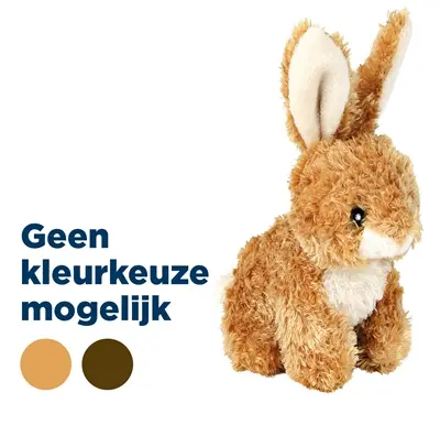 Trixie pluche konijn 15 cm assorti – hondenknuffel met geluid, 3 stuks