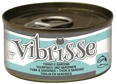 Vibrisse kattenvoer Tonijn/Sardines 24 x 70 g – natvoer in blik