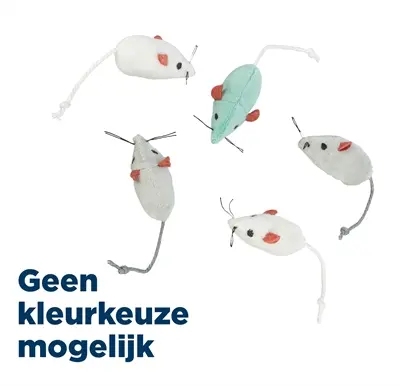 Trixie pluche muizen 5 cm – 160 stuks met catnip in ton