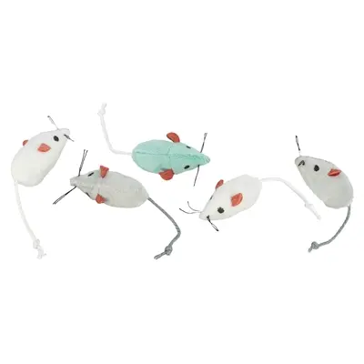 Trixie pluche muizen 5 cm – 160 stuks met catnip in ton - Afbeelding 3