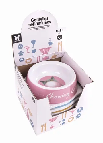 Martin voerbak kat melamine 13 cm 150 ml – assorti 'chewing cat'