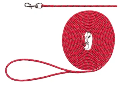 Trixie Junior sleeplijn rood 4 mm x 4 m – rond nylon, met handlus