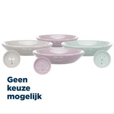 Trixie Junior voerbak keramiek laag 14 cm 200 ml – assorti pastel