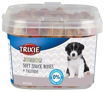 Trixie Junior Soft Snack Bones met calcium 140 g – kip, lam en zalm