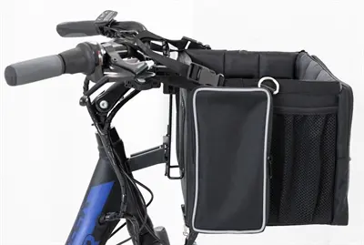Trixie fietsmand voor aan het stuur nylon zwart/grijs 41 x 26 x 26 cm - Afbeelding 10