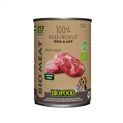 BF Petfood Organic hondenvoer rundmenu 12 x 400 g – biologisch blik - Afbeelding 4