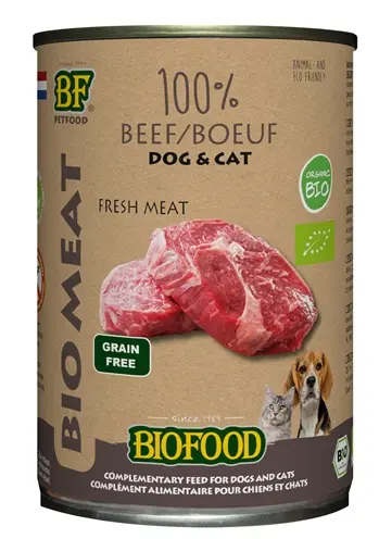 BF Petfood Organic hondenvoer 100% rund 12 x 400 g – biologisch blik - Afbeelding 4